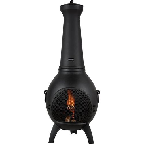 18 Chiminea Outdoor-Holzfeuerstelle mit Grillrost und Kaminmantel
