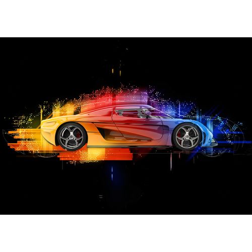 Fototapete PAPERMOON "Super Car, Racingcar", bunt, B:5m L:2,8m, Vlies, Tapeten