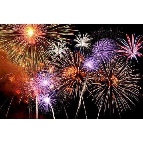 Fototapete PAPERMOON "Berstendes Feuerwerk", bunt, B:4,5m L:2,8m, Vlies, Tapeten