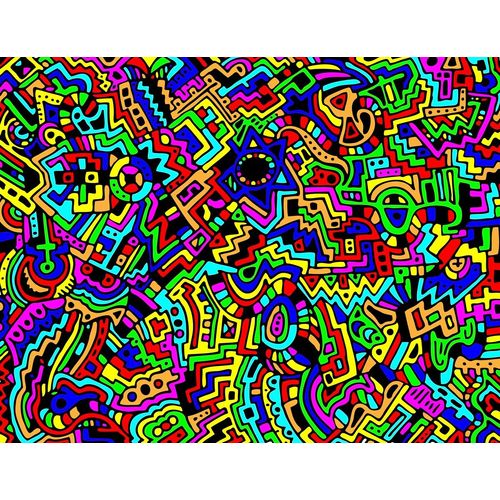 Fototapete PAPERMOON "Bunte Zusammenfassungen", bunt, B:5m L:2,8m, Vlies, Tapeten