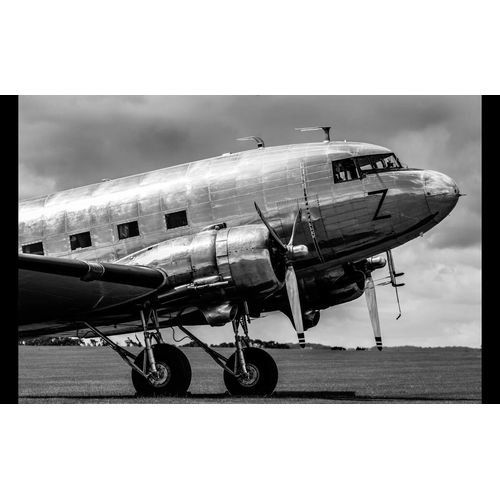 Fototapete PAPERMOON "Vintage Verkehrsflugzeug Schwarz & Weiß", schwarz (schwarz, weiß), B:5m L:2,8m, Vlies, Tapeten