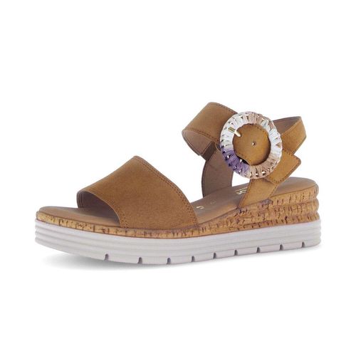 Riemchensandale GABOR "Riemchensandale", Damen, Gr. 43, braun, Schuhe Riemchensandale