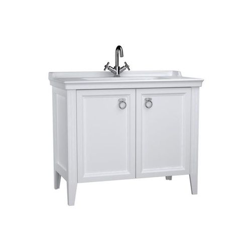 VitrA Valarte Waschtisch-Möbel-Set 62156 99,5 x 53 x 88 cm, 2 Türen, Korpus weiß matt/Waschtisch weiß hochglanz