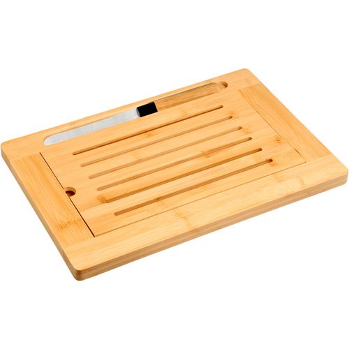 Schneidebrett KESPER "Brot-Schneidebrett", natur, B:42cm H:2cm L:28cm, Bambus, Edelstahl, Schneidebretter, inkl. Brotmesser