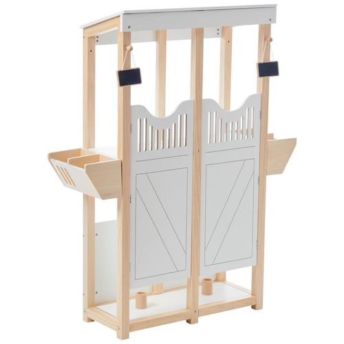 My Baby Lou Pferdestall, Schwarz, Weiß, Kiefer, Holz, Metall, 7-teilig, Kiefer, Schima, Sperrholz, 25.5x104.3x84.2 cm, EN 71, Spielzeug, Kinderspielzeug, Kinderspiele