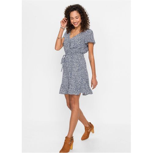 bonprix Minikleid aus nachhaltiger Viscose, blau, Gr.52, Kurzes Sommerkleid aus nachhaltiger Viskose