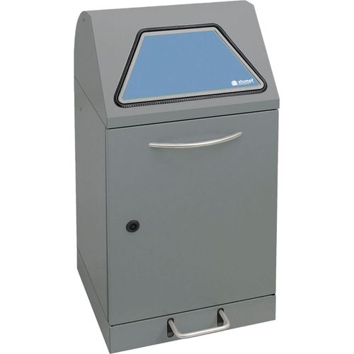 Wertstoffsammelbehälter, Volumen 45 l, fußbetätigt, BxTxH 400x380x800 mm, für Abfalltüten, Korpus graualuminium