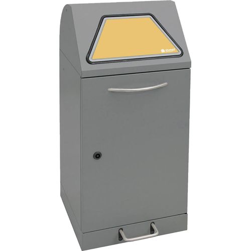 Wertstoffsammelbehälter, Volumen 60 l, fußbetätigt, BxTxH 400x380x900 mm, für Abfalltüten, Korpus graualuminium