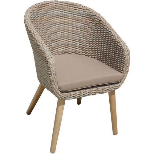 Garden Pleasure Stuhl VISALIA mit Auflage im 4er Set - modernes und ansprechendes Design