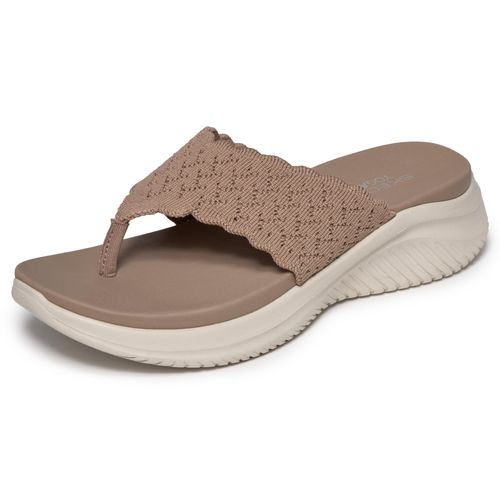 Zehentrenner SKECHERS "ULTRA FLEX 3.0 SANDAL-RHYTHM WAVES", Damen, Gr. 40, braun, Textil, Schuhe Zehentrenner, Sommerschuh, Strandschuh, Urlaubsschuh mit Yoga Foam