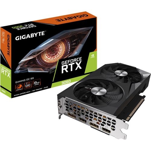 GIGABYTE GAMING GeForce RTX 3060 OC 8G, GeForce RTX 3060, 8 GB, GDDR6, 128 Bit, 7680 x 4320 Pixel, PCI Express 4.0
