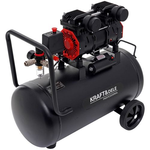 KRAFT&DELE | Ölfrei Kompressor, 50L, Flüsterkompressor, Ölfrei Luftkompressor, Druckluftkompressor
