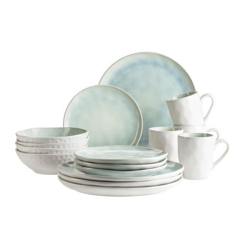 Kombiservice MÄSER "Frozen", grün, 16, Geschirr-Sets, Kombiservice