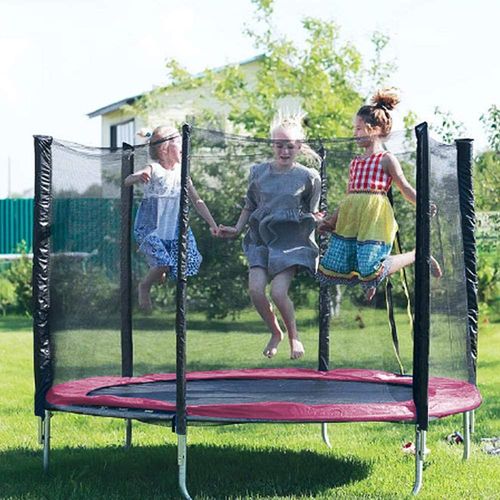 Trampolin Gartentrampolin Ø183cm Kindertrampolin mit Sicherheitsnetz Trampolin Outdoor Rosa