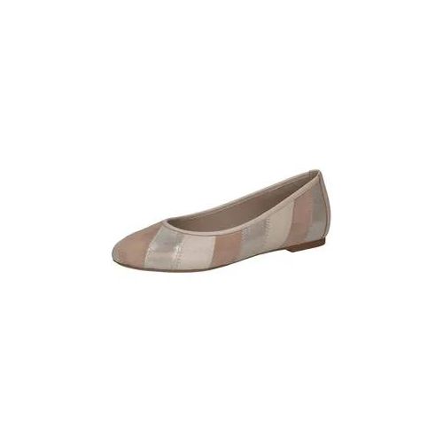 Ballerina CAPRICE "Caprice Ballerinas Leder", Damen, Gr. 37, taupe, Leder, Schuhe Ballerina