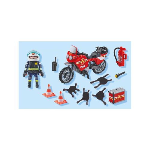 Playmobil Action - Feuerwehrmotorrad & Ölunfall