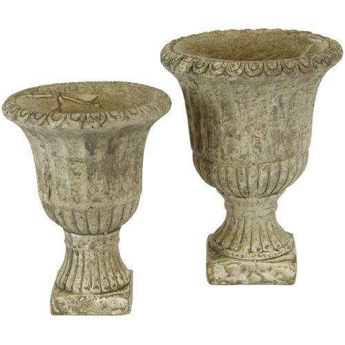 Übertopf I.GE.A. "Antik-Betonpokal", grau, B:13cm H:17cm T:13cm, Beton, Pflanzgefäße