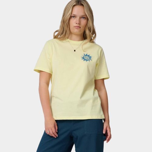 T-Shirt SANTA CRUZ "SUN DAZE T-SHIRT", Damen, Gr. S (8), celestial gelb, Obermaterial: 100% Baumwolle, Shirts T-Shirt, sportliche Passform, für sportliche Aktivitäten, sportlicher Stil