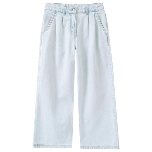 Mädchen Wide-Leg-Jeans in heller Waschung