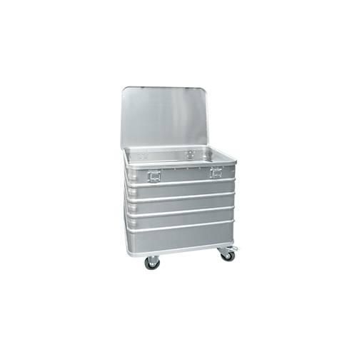 Transportwagen aus Aluminium, mit Scharnierdeckel, 229 l