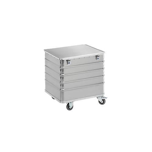 Transportwagen aus Aluminium, mit Scharnierdeckel, 223 l