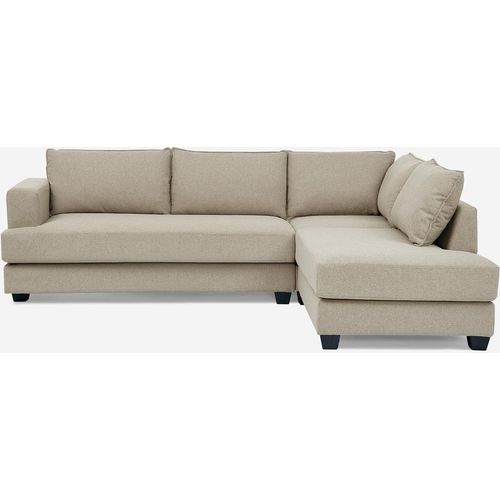 Sofa 3-Sitzer Ecke Design mit Halbinsel in beige Stoff Avior