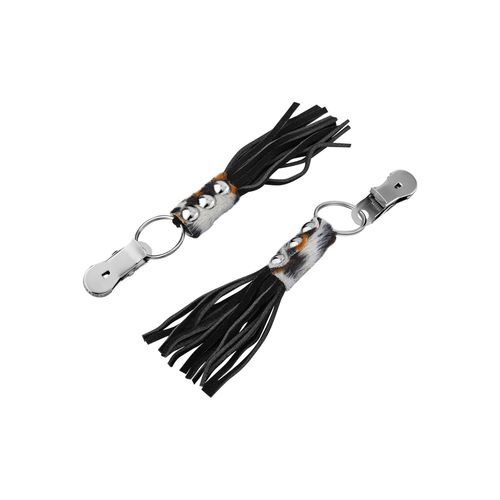 Nippelklemmen mit Leder-Quasten