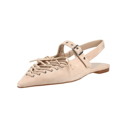 Ballerina JEFFREY CAMPBELL "Jeffrey Campbell Ballerinas Leder", Damen, Gr. 39, beige, Leder, Schuhe Ballerina