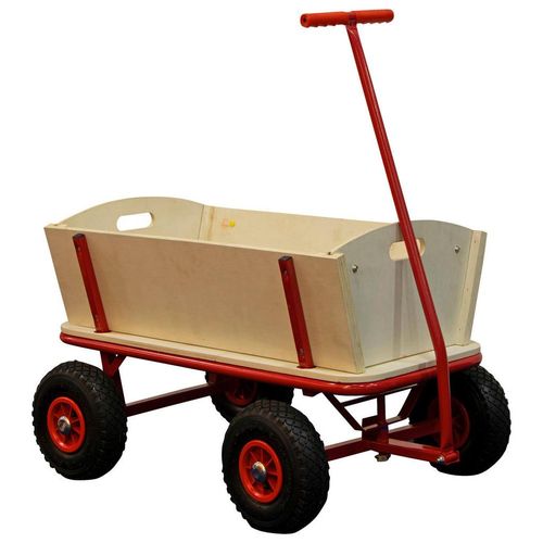 Ambia Garden Bollerwagen Billy Beach Wagon, Rot, Holz, Metall, 94.5x97x61 cm, Baby on Tour, Kinderwagen, Bollerwagen