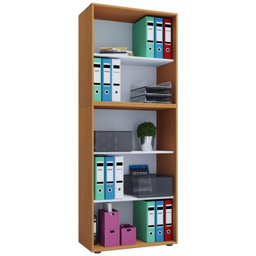 Bücherregal VCM "Holz Büro Regal Bücher Ordner Aktenregal Lona 5f", braun (buche), B:70cm T:37cm, Regale, Bücherregal