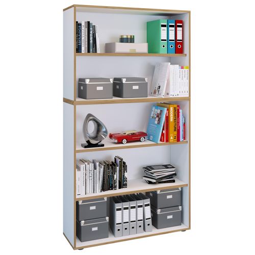 Bücherregal VCM "Holz Büro Regal Bücher Ordner Salia 5fach B. 100cm", weiß, B:100cm T:33cm, Regale, Bücherregal