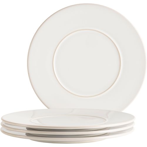 Speiseteller MÄSER "UNICO, Speiseteller Set, Steinzeug", weiß, Ø:28cm, Steinzeug, Speiseteller, Speiseteller, Teller Set