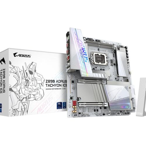 GIGABYTE Mainboard "Z890 AORUS TACHYON ICE Mainboard – Intel Core Ultra", silber (weiß), B:33,1cm H:9,6cm T:37,6cm, Mainboards