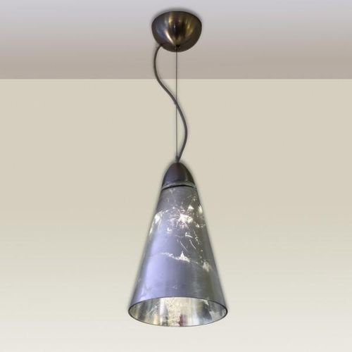 Hängelampe Cloche Glas Blattsilber