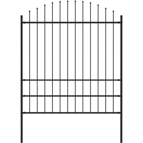 Gartenzaun mit Speerspitzen Stahl (1,75 - 2) x 1,7 m Schwarz