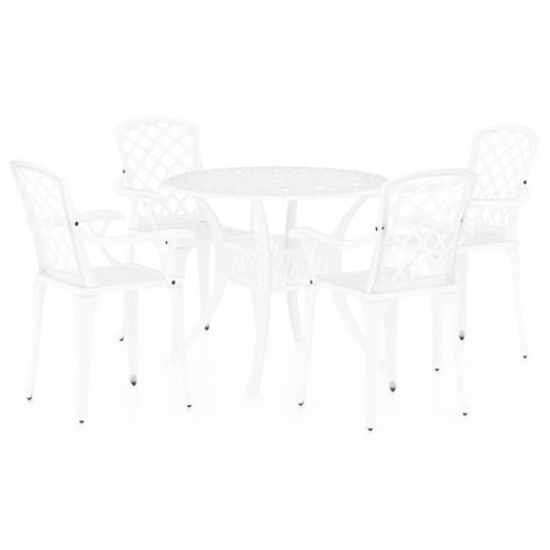 5-tlg. Bistro-Set Aluminiumguss Weiß