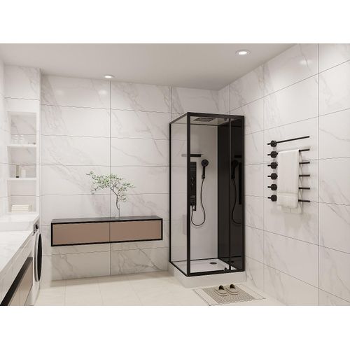 Hydromassage-Duschkabine - Beidseitige Montage - B 80 x T 80 x H 215 cm - FOMIRA