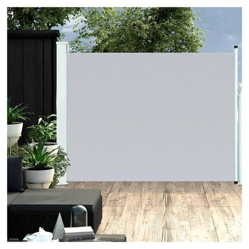 Seitenmarkise für Sichtschutz, Windschutz und Sonnenschutz, Grau, 140 x 500 cm