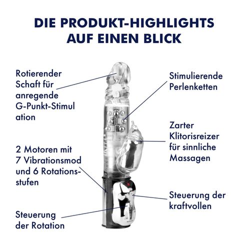 Perlen vibrator mit Klitoris reizer, 27 cm