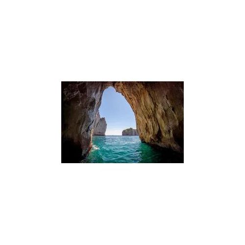 Fototapete PAPERMOON "Blue Grotto in Capri island", bunt, B:3,5m L:2,6m, Vlies, Tapeten
