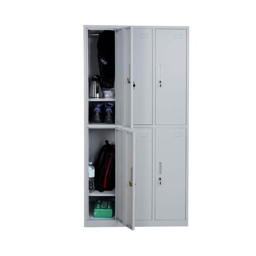 Schließfach Preston T829, Schließfachschrank Wertfachschrank Spind, Metall 6 Fächer ~ grau