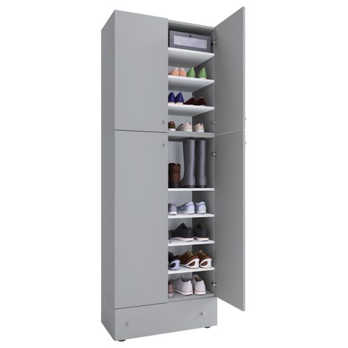Schuhschrank VCM "XXL Schuhschrank Kleiderschrank Schrank Lona 9f A", grau, B:70cm T:39cm, Obermaterial: 100% Holz Wood., Schränke, Schuhschrank
