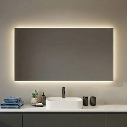 Badezimmerspiegel mit LED-Umgebungsbeleuchtung 120 x 70 cm