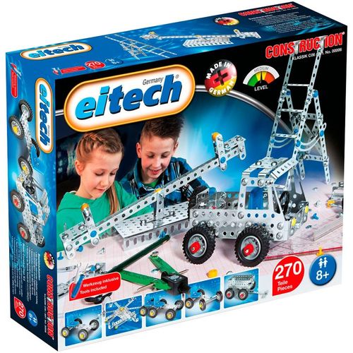 Metallbaukasten EITECH "Basisbaukasten", grau, Spielbausteine, Kinder, Metall, Made in Germany