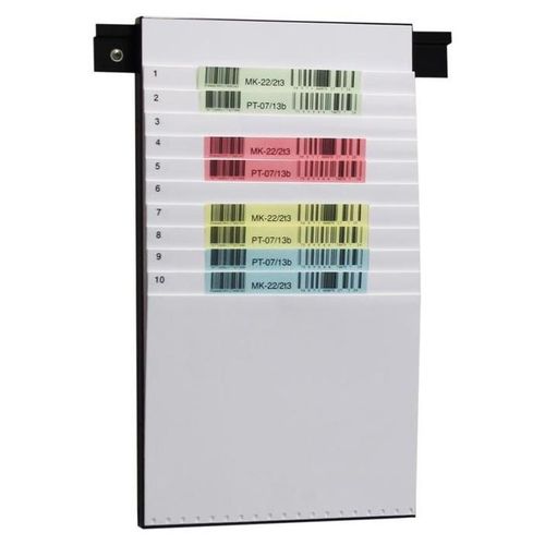 Beleg-Planungstafel in verschiedenen Größen zur Personal- oder Produktionsplanung, für DIN A5 hoch und A4 quer Belege, Breite x Höhe 250 x 440 mm, Sichtrand / Einstecktiefe 20 mm / 190 mm, Fächer 11, Verpackungseinheit: 1 STK