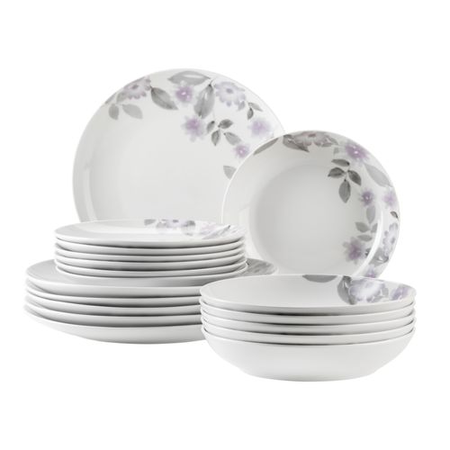 Tafelservice MÄSER "Sono", weiß, 18 tlg., Porzellan, Geschirr-Sets, Tafelservice, Teller Set