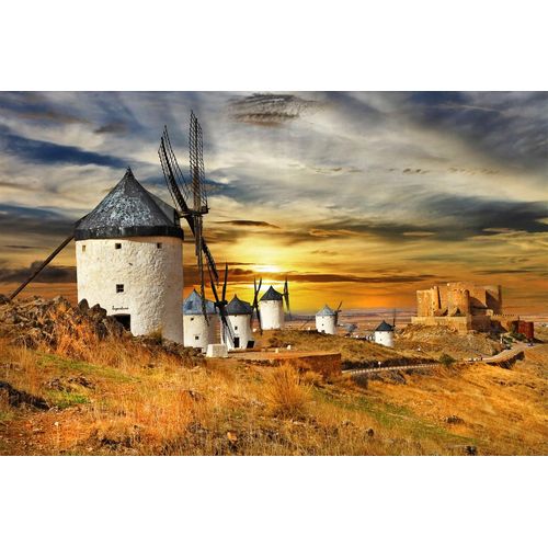 Fototapete PAPERMOON "Windmühlen", bunt, B:4m L:2,6m, Vlies, Tapeten