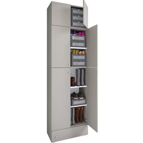 Schuhschrank VCM "XXL Schuhschrank Kleiderschrank Schrank Lona 5f AS", grau, B:70cm T:39cm, Obermaterial: 100% Holz Wood., Schränke, Schuhschrank