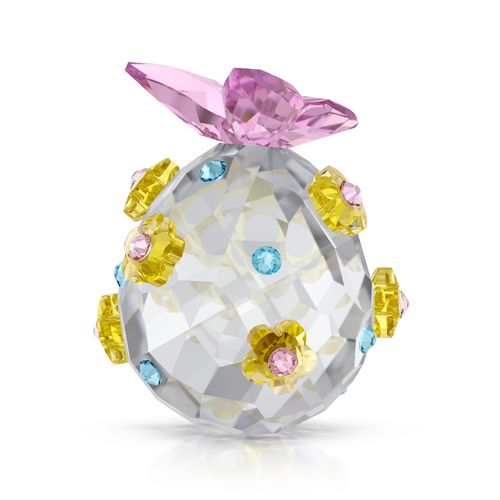 Osterei SWAROVSKI "Kristallfigur Sammelfigur IDYLLIA EASTER EGG A.E. 2026", kristallweiß, gelb, rosa, blau, Dekofiguren, B/H/T: 3,5cm, Swarovski Kristall, Osterei, Swarovski Kristall, H:3,5cm