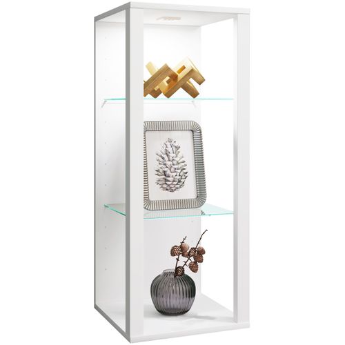 Wandregal VCM "Holz Glas Wandvitrine Wandregal Glasol MW", weiß, B:35cm T:35cm, Regale, Wandregal
